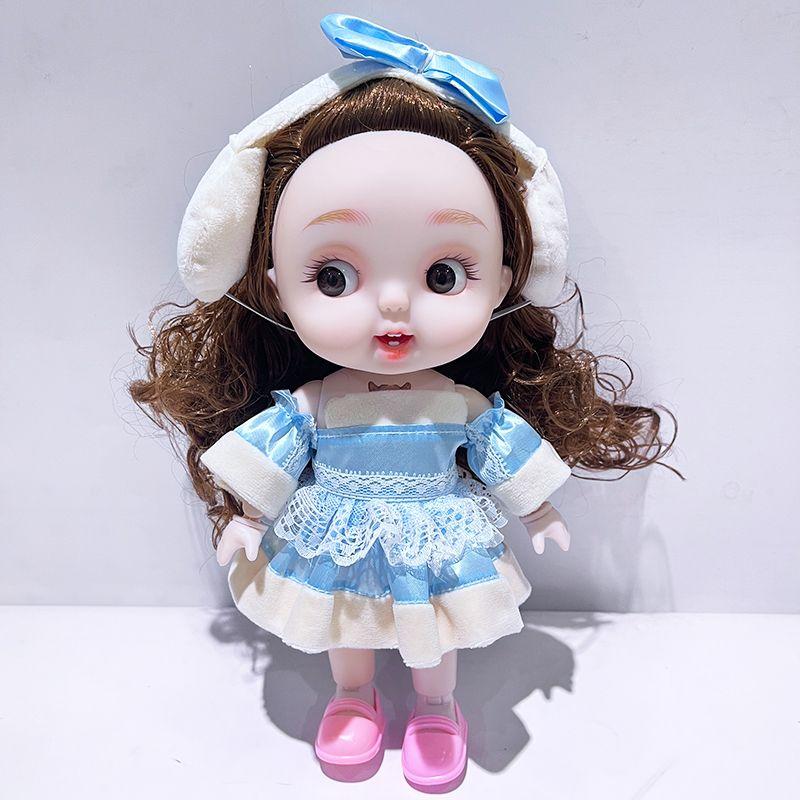 28cm Cute Doll with Cute Expression, Full Body Joints, Changeable Clothes, Girl Toy Gift