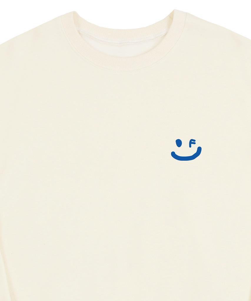 GRAVER [Unisex] Small Drawing Smile Sweatshirt_Cream