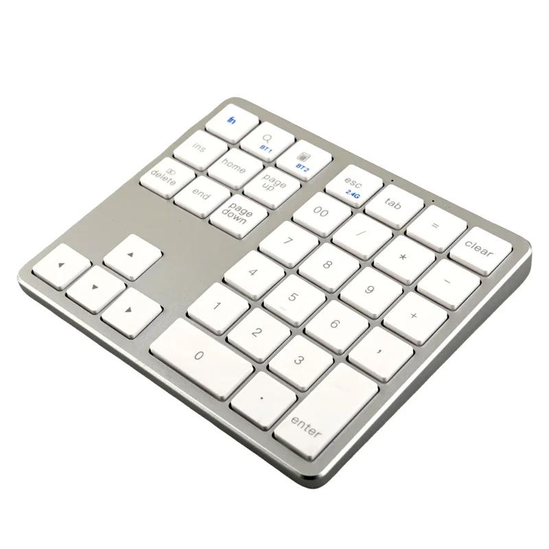 2.4G Wireless Bluetooth-compatible Digital Keyboard Mute Rechargeable Keypad 35 Keys Numpad Keyboard for IOS Android Window PC