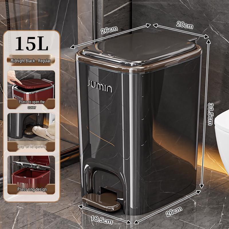 Luxury Pedal Trash Bin with Lid: Hands-Free Operation for Kitchen, Living, Dining, Bedroom
