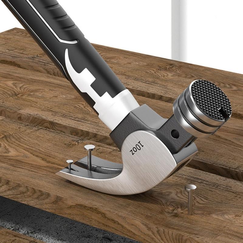 Nail Hammer Professional Ergonomic Short Handle Octagonal Hammer Multifunctional Auto Repair Nail Hammer for Car Repair