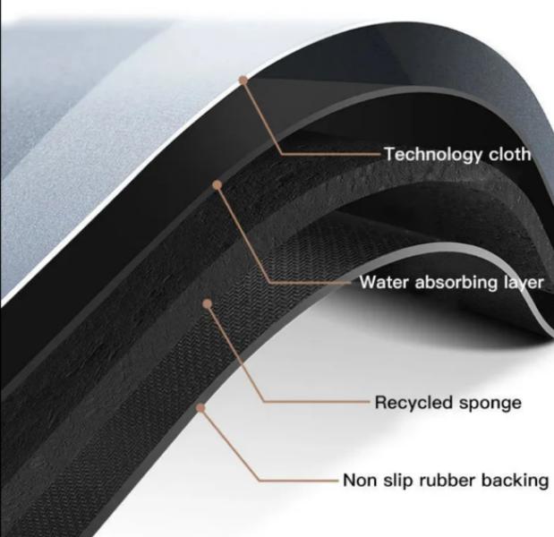 Modern Diatomaceous Earth Bath Mat Machine Made Printed Non Slip Soft Super Absorbent Sustainable Dirt Barrier Quick Dry for