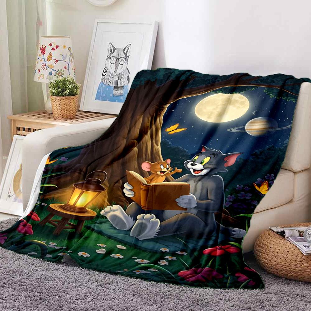 Tom Jerry Flannel Blanket Throw Blanket Soft Warm Sofa Bed Camping home Decor Unique Christmas Gift C926418