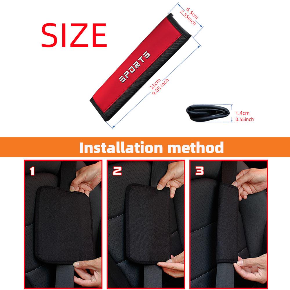 1PC Carbon Fiber Leather SPORTS Car Seat Belt Shoulder Cover Insurance Strap Cover Automotive Supplies to Prevent Tightening