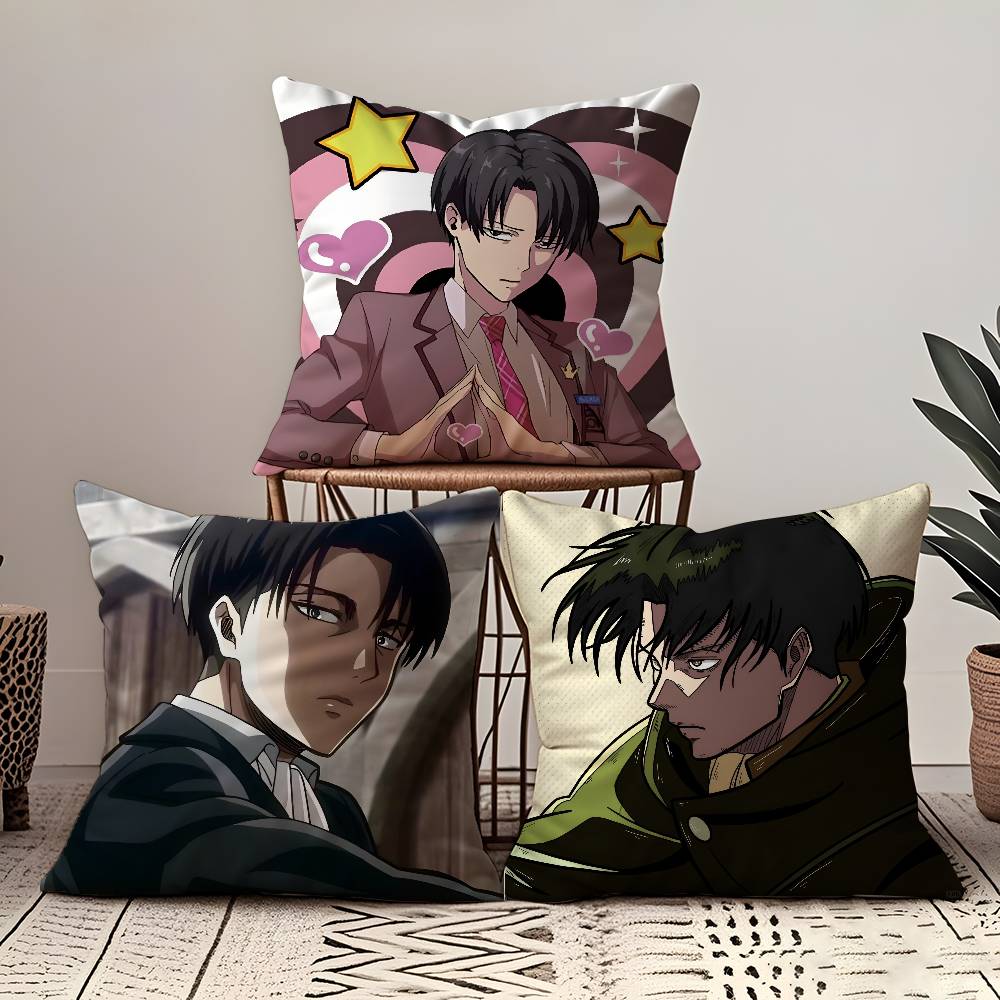 Anime A-Attack On Titan L-Levi AckermanS Kissenbezug Komfort Sofa Bett Seidig Elegant Unsichtbarer Reißverschluss Kundenspezifisches Dekokissen C