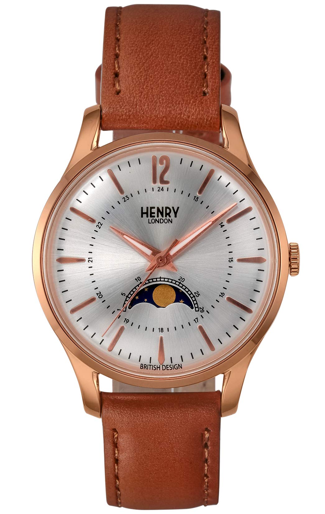 

[Henry London] Watch MARYLEBONE Silver Dial Stainless Steel Windshield Quartz MOONPHASE 34MM London London Watch HL34-LS-0386 Navy [Item]