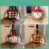 Duffy Cat Pattern Nylon Crossbody Bag With Plush Details For Casual Wear
