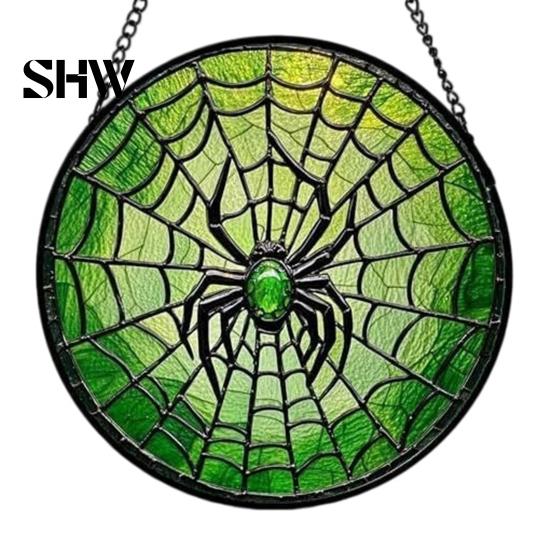 Unique Wall Hanging Art Retro Halloween Pendant, Ghost/Bat/Spider Web/Pumpkin Head Print, Old School Horror Room Decor Vintage Acrylic Ornament