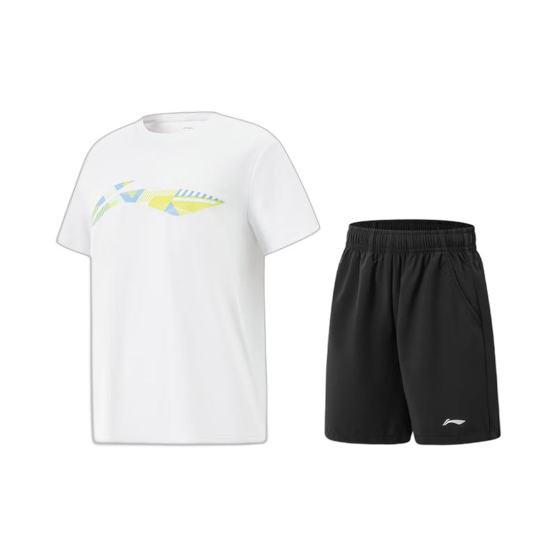 Тренировочный комплект Li-Ning для молодежи с быстрой сушкой (Короткий рукав и шорты) 140
