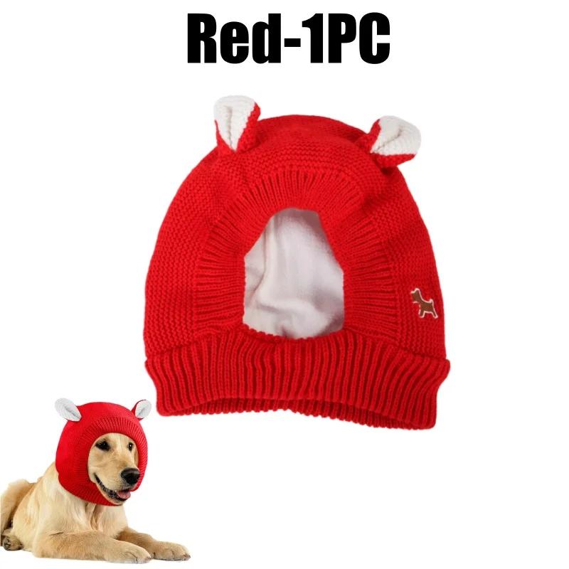 

Winter Dog Knitted Hats Fun Cute Warm Head Hats With Solid Pattern for Cats Novelty Simple Style Protective Pet Ears