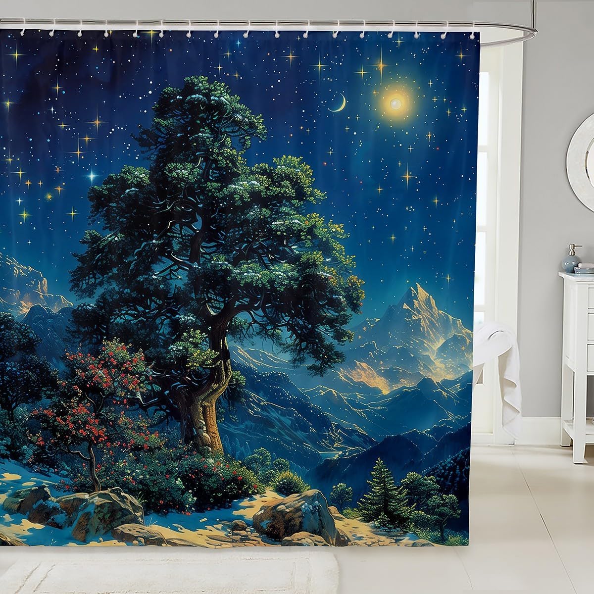 

Erosebridal Dragon Bathroom Shower Curtain Sets Japanese Style Shower Curtain For Kids Boys Girls Ocean Wave Fabric Shower W60H190(CM)-1 Pcs