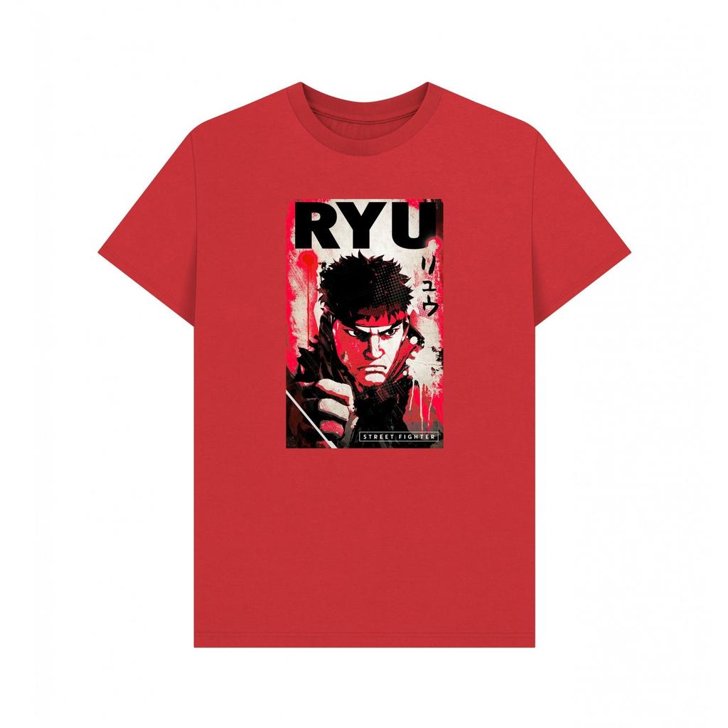 Street Fighter Unisex Adult Ryu Kanji T-Shirt