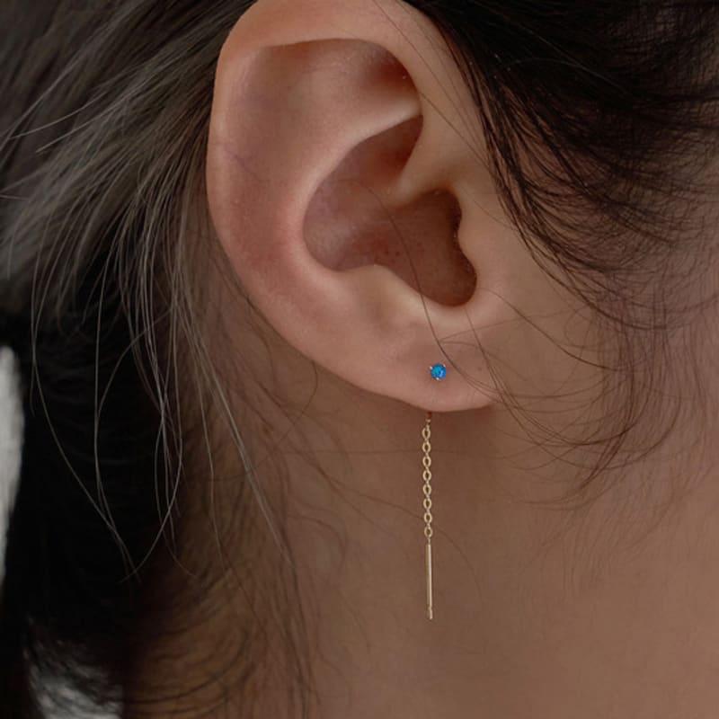 OR D`OR [14K] Mini Opal Drop Earrings