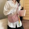 Large Capacity Dumpling Bag Zipper Crossbody Bag Simple Plaid Shoulder Bag  Daily