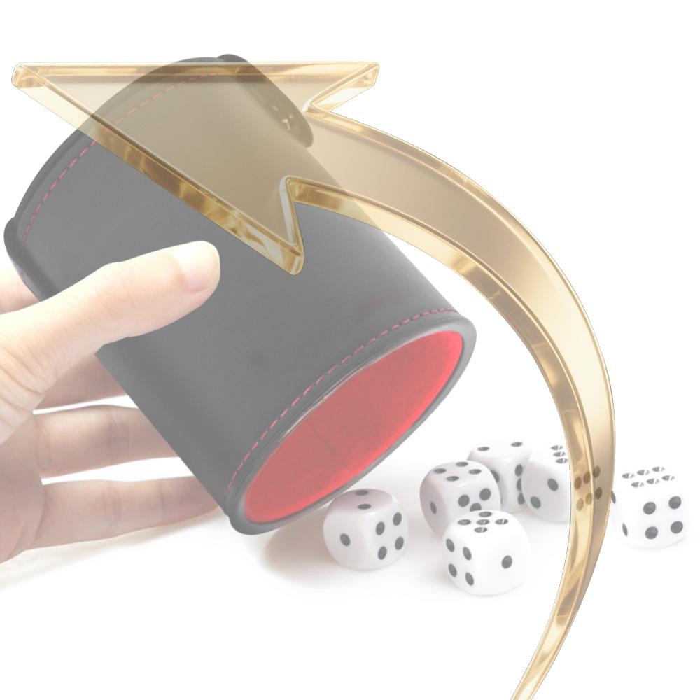 

Leather PVC Dice Cup for Bar KTV Entertainment with 5 Dices Playing Board Games China Mainland