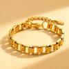 Fashion Women's Watch Strap Chain Bracelet Gold Plated Stainless Steel Chunky Link Chain Bracelets Punk Jewelry Gift
