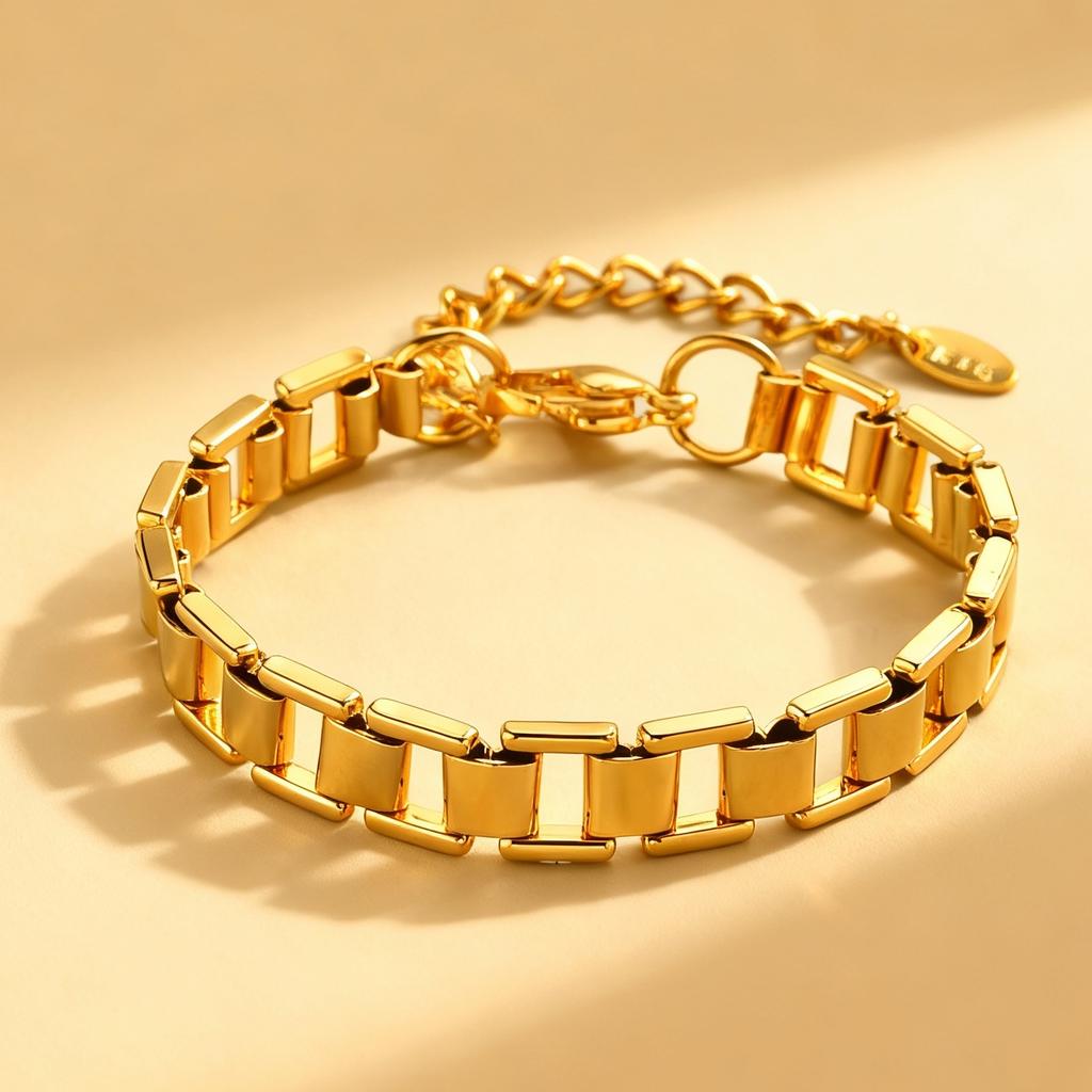 Fashion Women's Watch Strap Chain Bracelet Gold Plated Stainless Steel Chunky Link Chain Bracelets Punk Jewelry Gift