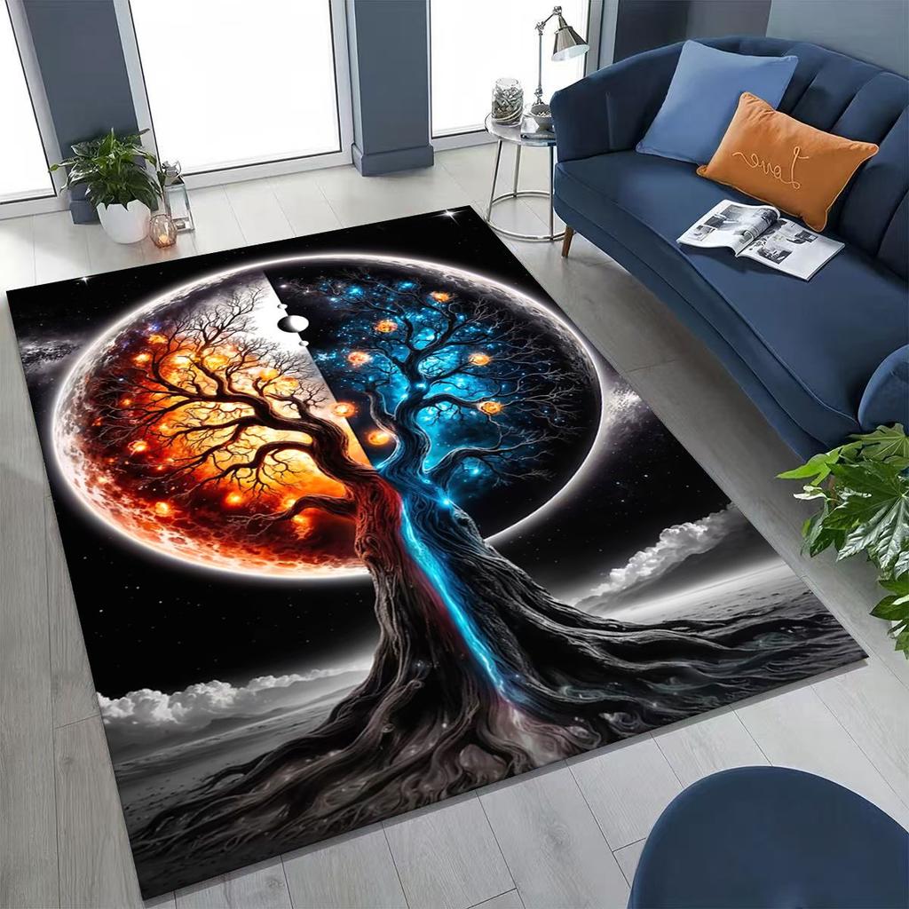 Nordic Dream Tree of Life Symbol Totem Yggdrasil Rug for Bedroom Living Room Sofa Home Doormat Decor,kid Non-slip Floor Mat Gift