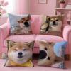 Cute Shiba Inu Pillow Case Pattern Printing Pillowcase Living Room Sofa Cushion Cover Bedroom Room Decor