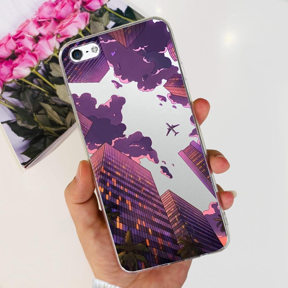 For iPhone 5 5S Case Fashion Astronaut Art Painted Shockproof Soft Cover For iPhone SE 2016 2020 SE2 TPU Funda on iPhone5 Bumper