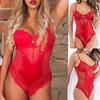 Mote Kvinner Sexy Blonder Undertøy Bodysuit Ryggløs Jumpsuit Rødt Undertøy S-3XL