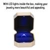 Luxuriöse Schmuckschatulle für Ringe, Anhänger und Halsketten, Hochzeitsgeschenk mit LED-Licht für den Heiratsantrag (Ringschachtel)