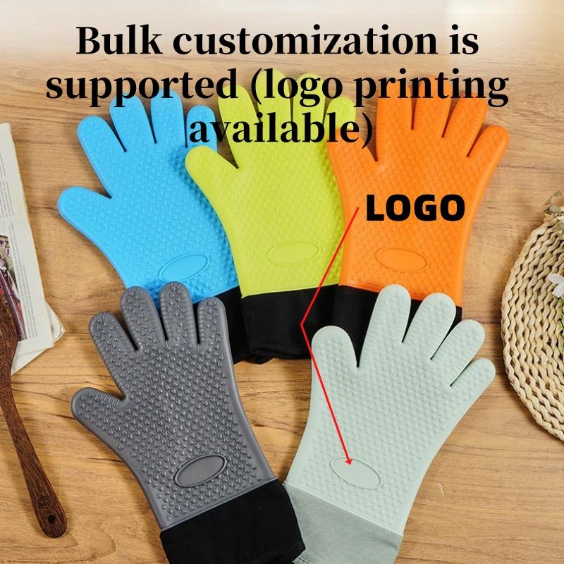 Anti-scald Microwave Gloves High-temperature Resistant Oven Gloves Baking Gloves Silicone Heat-insulating Gloves Baking Utensils