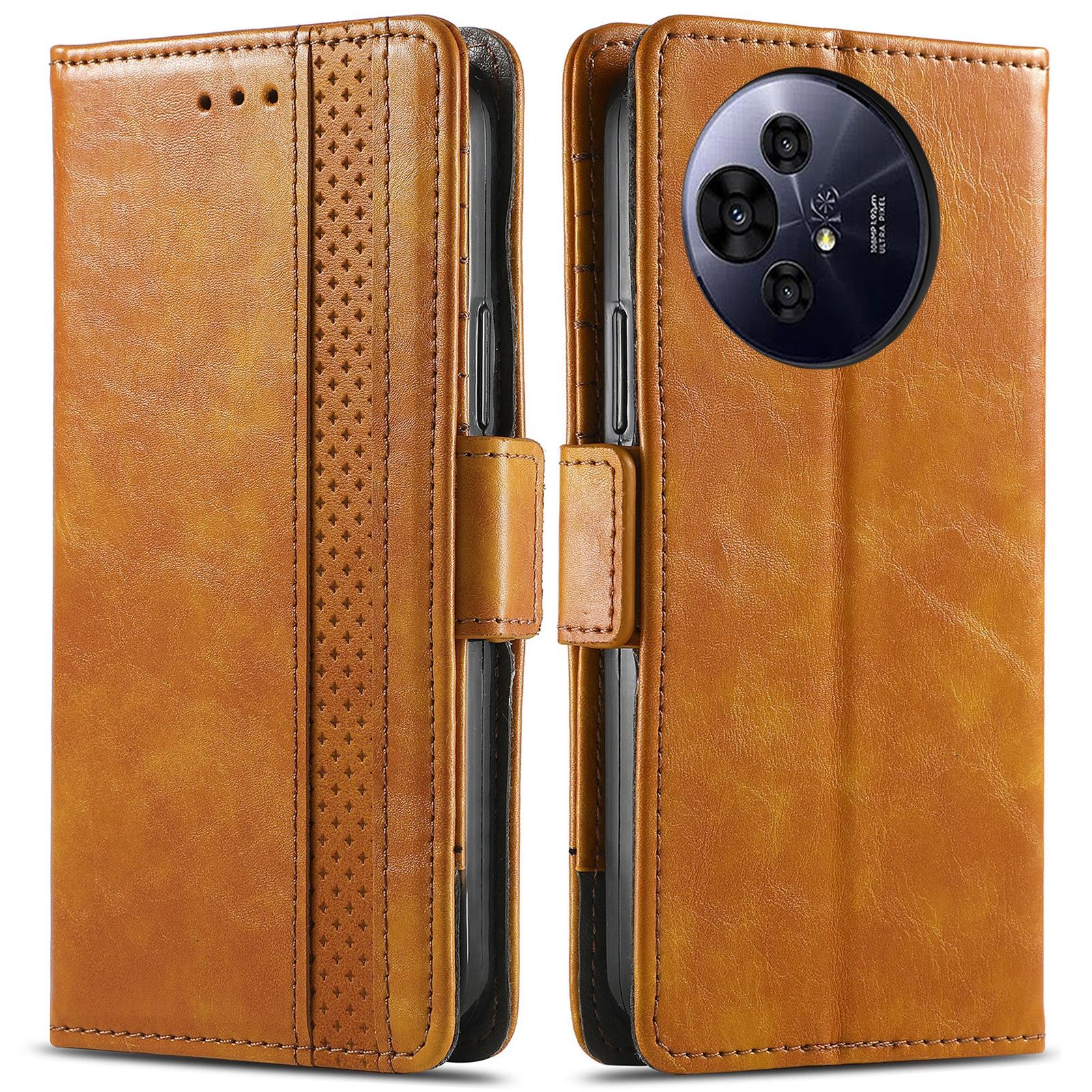 

Для TCL 50 Pro Nxtpaper 5G Чехлы для телефонов CASENEO Чехол из ПУ кожи Подставка с RFID-блокирующим кошельком Light Brown