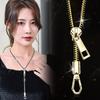 Elegant 18k Gold And Silver Zipper Lockbone Necklace For Couples Trendy And Minimalistic Design