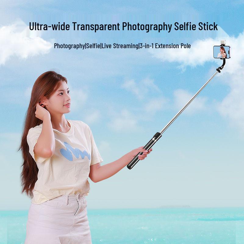 2024 Anti-Shake 360° Rotating Selfie Stick Tripod & Stabilizer
