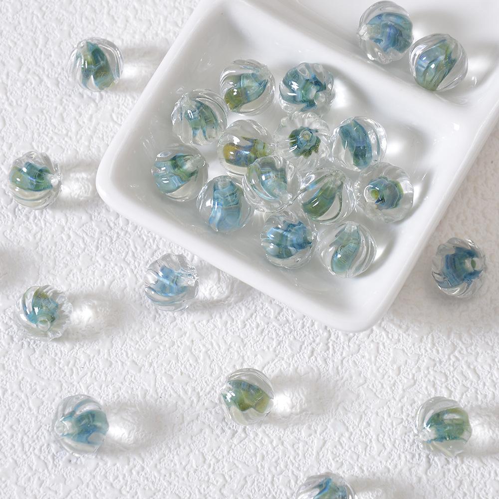 Yori 10Pcs/Bag Glass Watermelon Lantern Beads Handmade DIY Beaded Materials Bracelet Necklace Jewelry Gift Box
