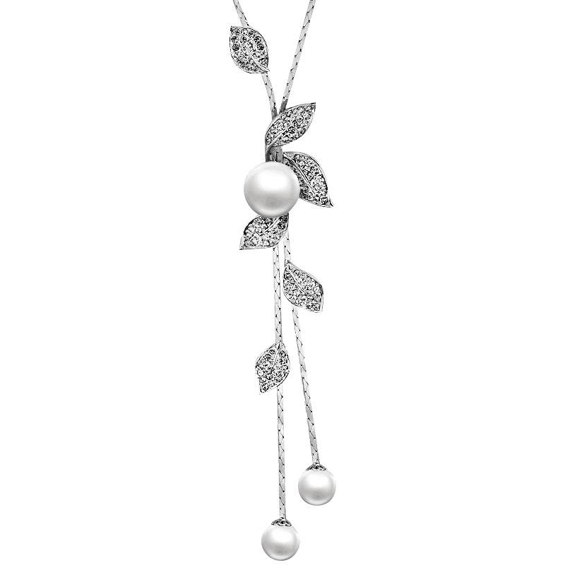 Korean Style Tassel Long Sweater Chain with Artificial Pearl Pendant for Women