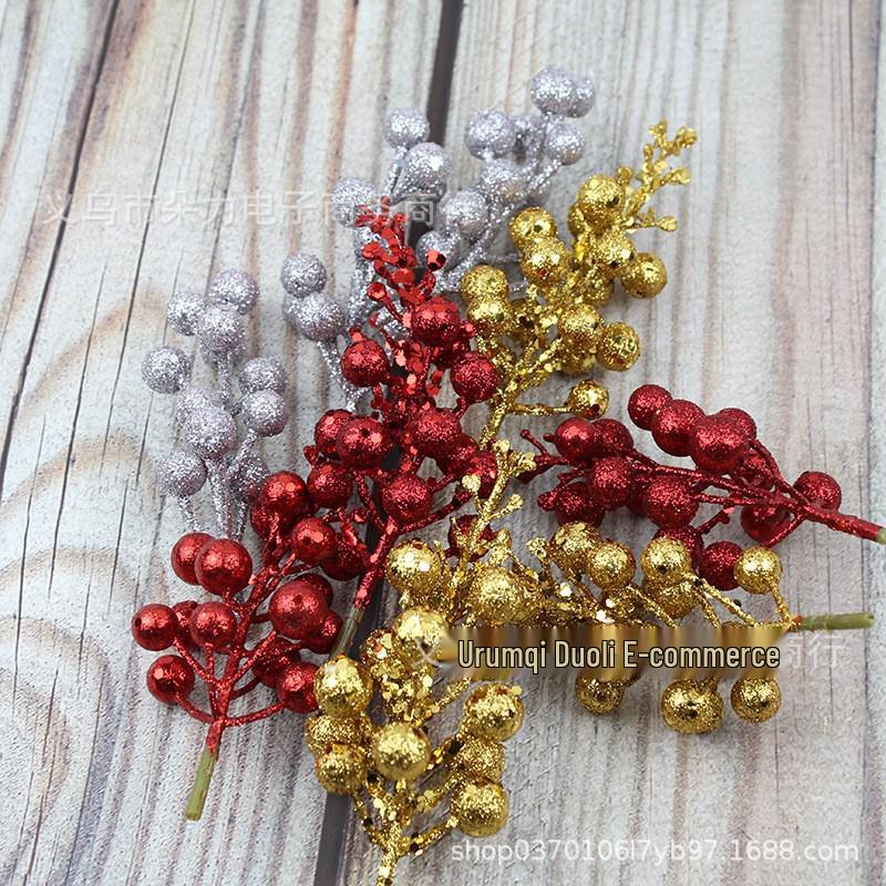 Cross-Border Christmas Gold Berry and Fruit Tree Ornaments