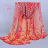 Spring and autumn new chiffon silk scarf, quality printing popular peacock silk scarf scarf source