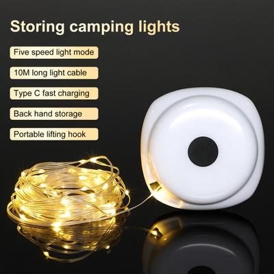 Camping String Light IP67 Waterproof Flexible Multiple Lighting Modes Rechargeable
