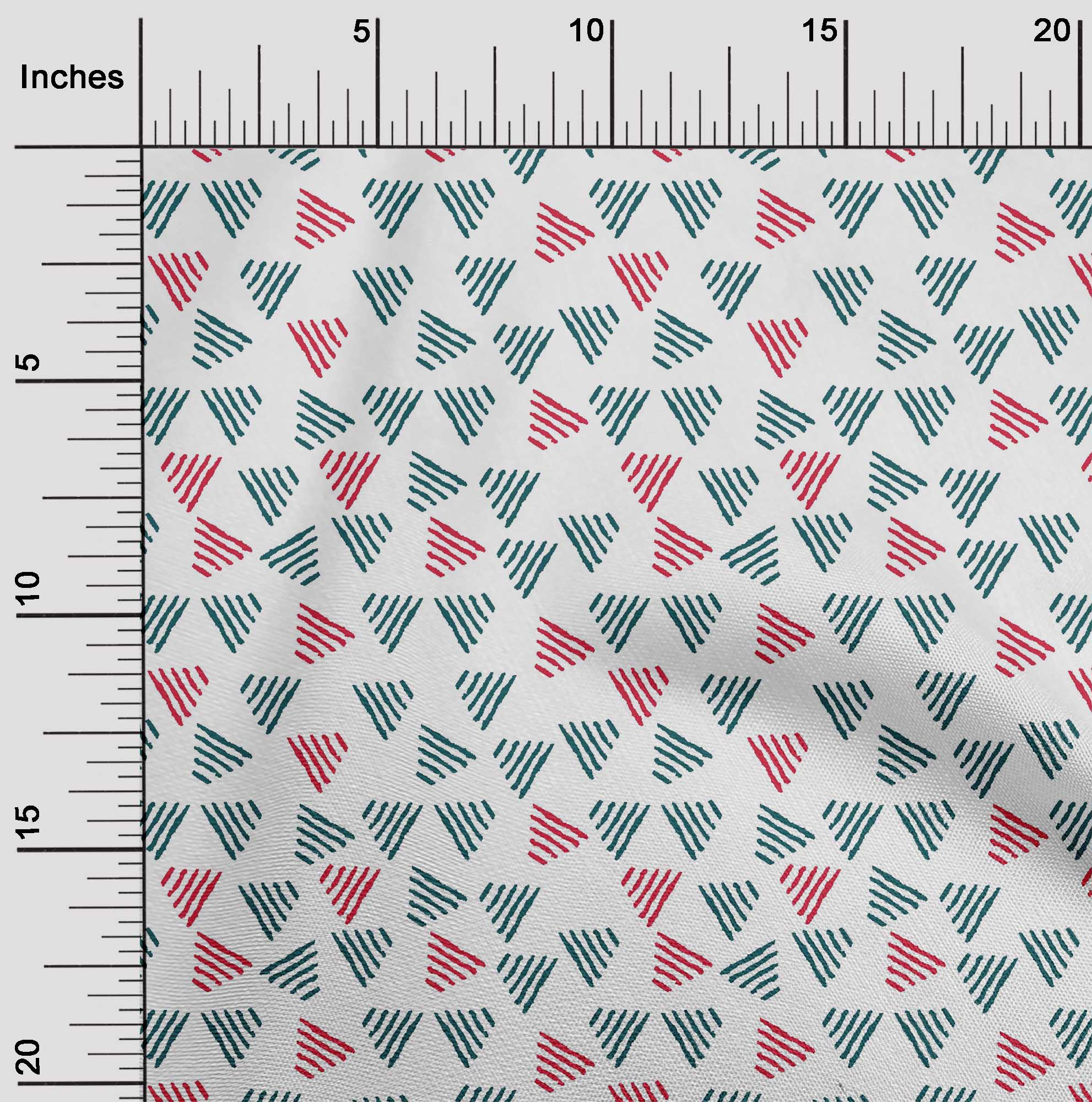 

oneOone Cotton Flex Fabric Triangle Block Print Fabric By The Yard 40 Inch 42 Inch - Viscose Chiffon білий