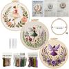 1set Flower Fairy Embroidery Set: DIY Embroidery Materials and Tools, Suitable for Beginners, Includes Stitch Tutorial. Embroidery Fabric Material Set