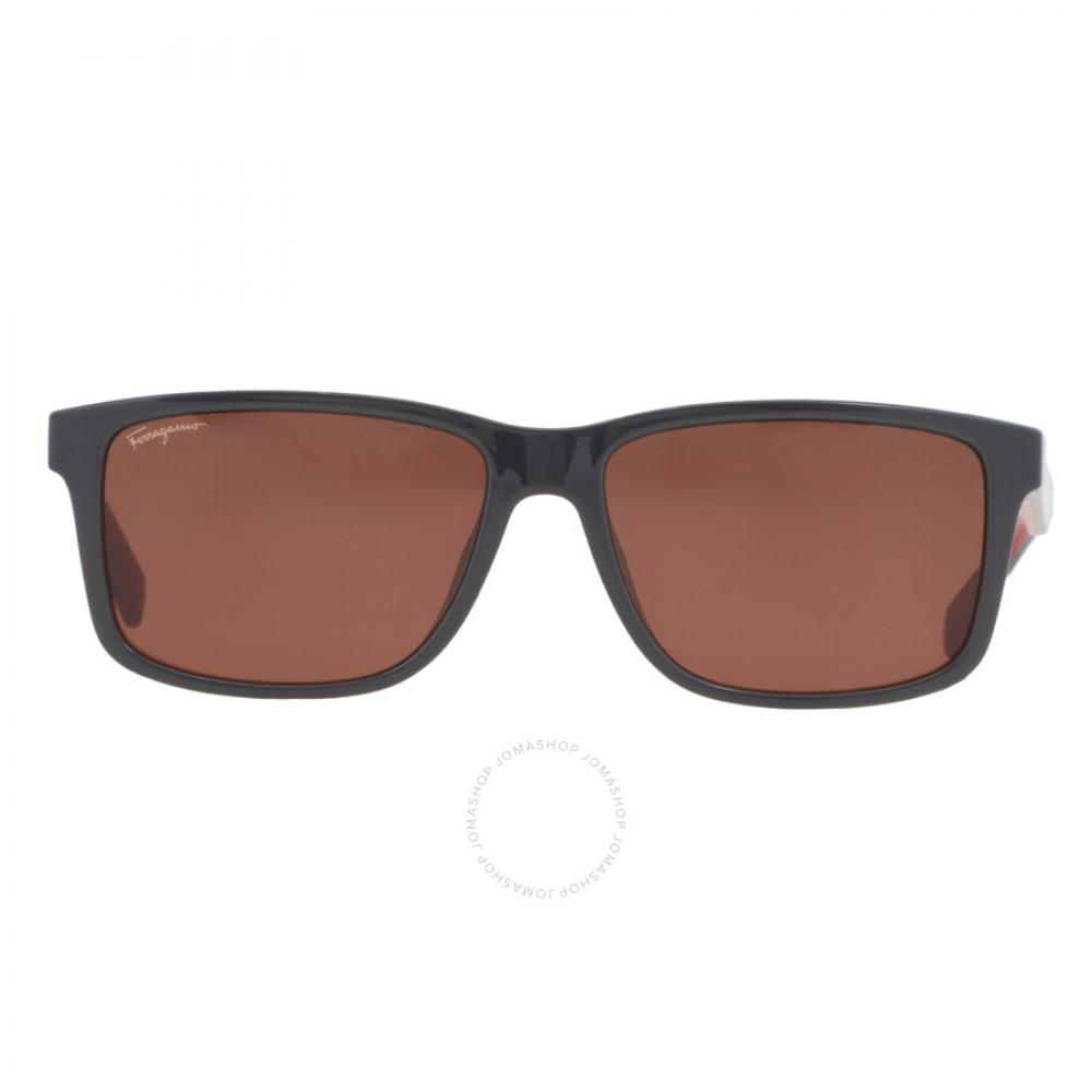 

Salvatore Ferragamo Brown Rectangular Men S SunglaSSeS Sf938S 023 57