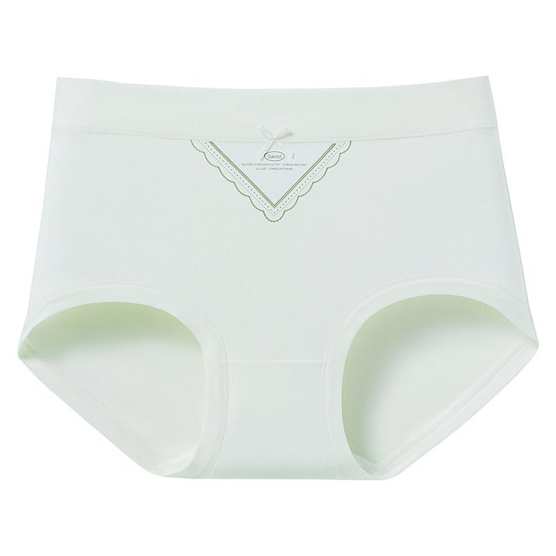Women's Spring and Autumn Cotton 10A Antibacterial Breathable Hip Hip Mid Waist Briefs