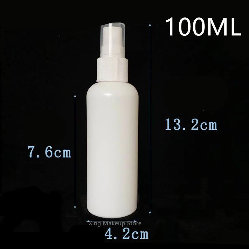 50PCS 10/20/30/50/100ml White PE Plastic Refillable Bottles Fine Mist Perfume Atomizer Mini Empty Spray Bottle Alcohol Bottle