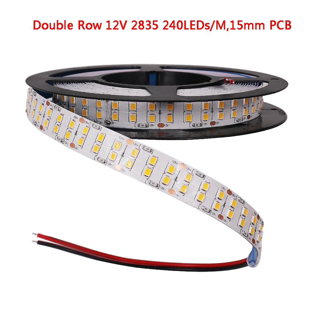 2835 LED Strip DC 12V 24V Led Tape Light 5M 60/120/240/480 LEDs/M Flexible Led Stripe Waterproof Led Ribbon Outdoor Rope lights