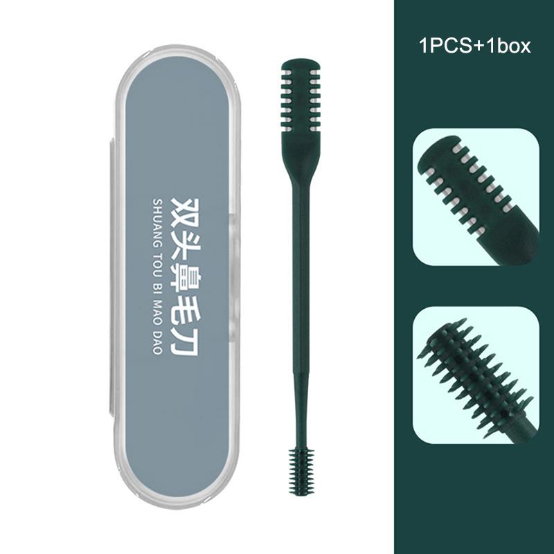 

Триммер для волос в носу с вращающейся на 360 градусов двойной головкой Удаление волос в носу Тримминг темно-зеленого