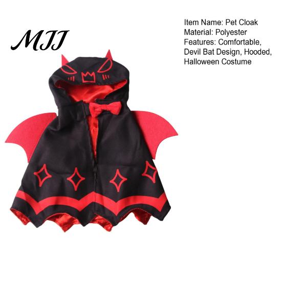 Cat Costume Cape Halloween Bat Cloak, Cute Devil Pet with Wings, Hooded Wings Festive for Cats Small Dogs Cosplay Party Wear Outfit