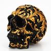 Resin Golden Pearl Home Skull Decor Desk Decoration Retro Craft Human Head Ornaments Scull Statues Sculptures