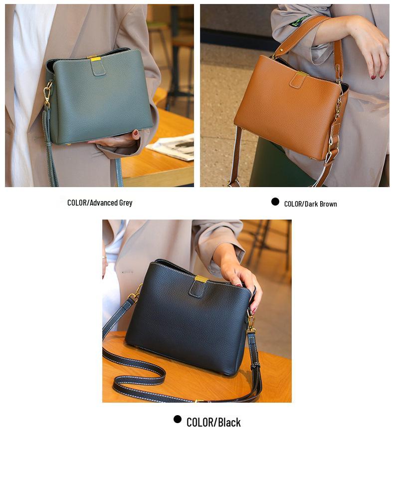 Premium Cowhide Leather Women's Handbag - Elegant, Niche Design, Single Shoulder Bag