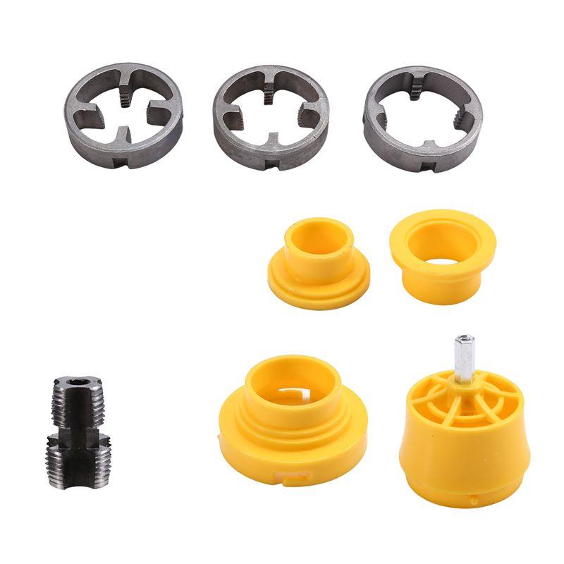 AEE4-PVC Thread Maker Tool Pipe Threader Plumbing Tool Kit Pipe Threader Set 1/2In 3/4In 1In Dies Plastic Pipe Tap Die Set