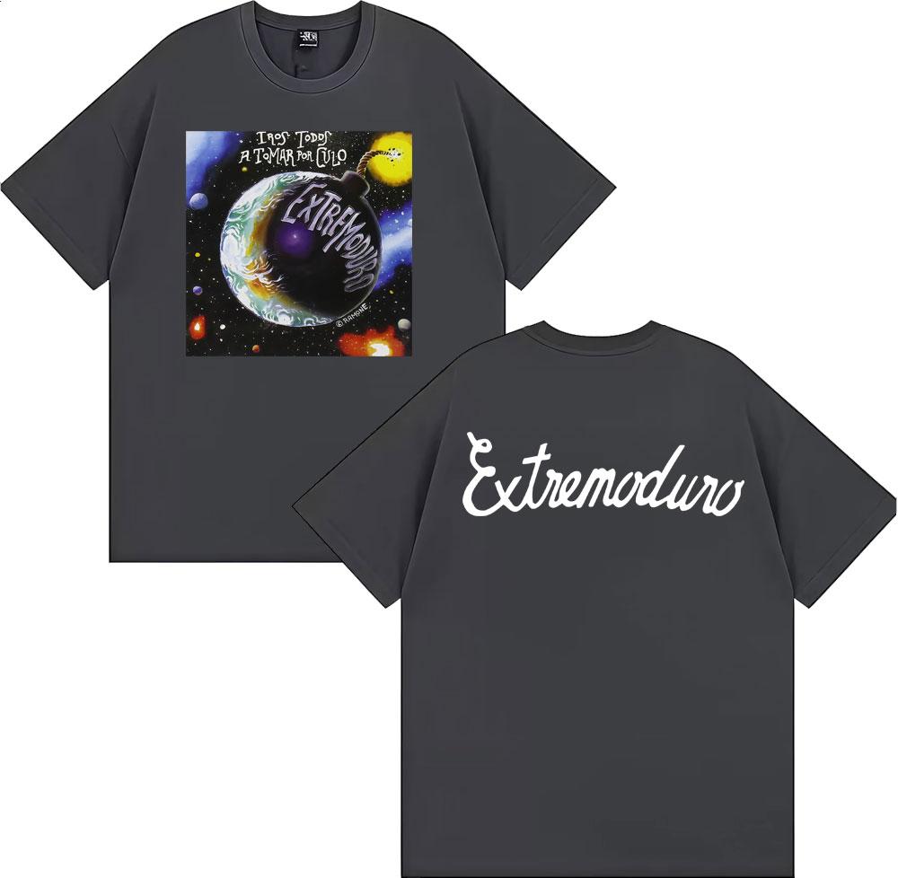 Graphic Rock Band TShirt EXTREMODURO Tour 2025 Hip Hop Short Sleeve Mens and Womens TShirt Oversized Casual TShirt