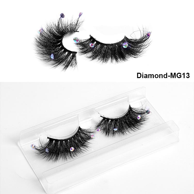 3D Three-Dimensional High Imitation Mink Hair With Diamond False Eyelashes, Natural Thick Grafted Eyelashes