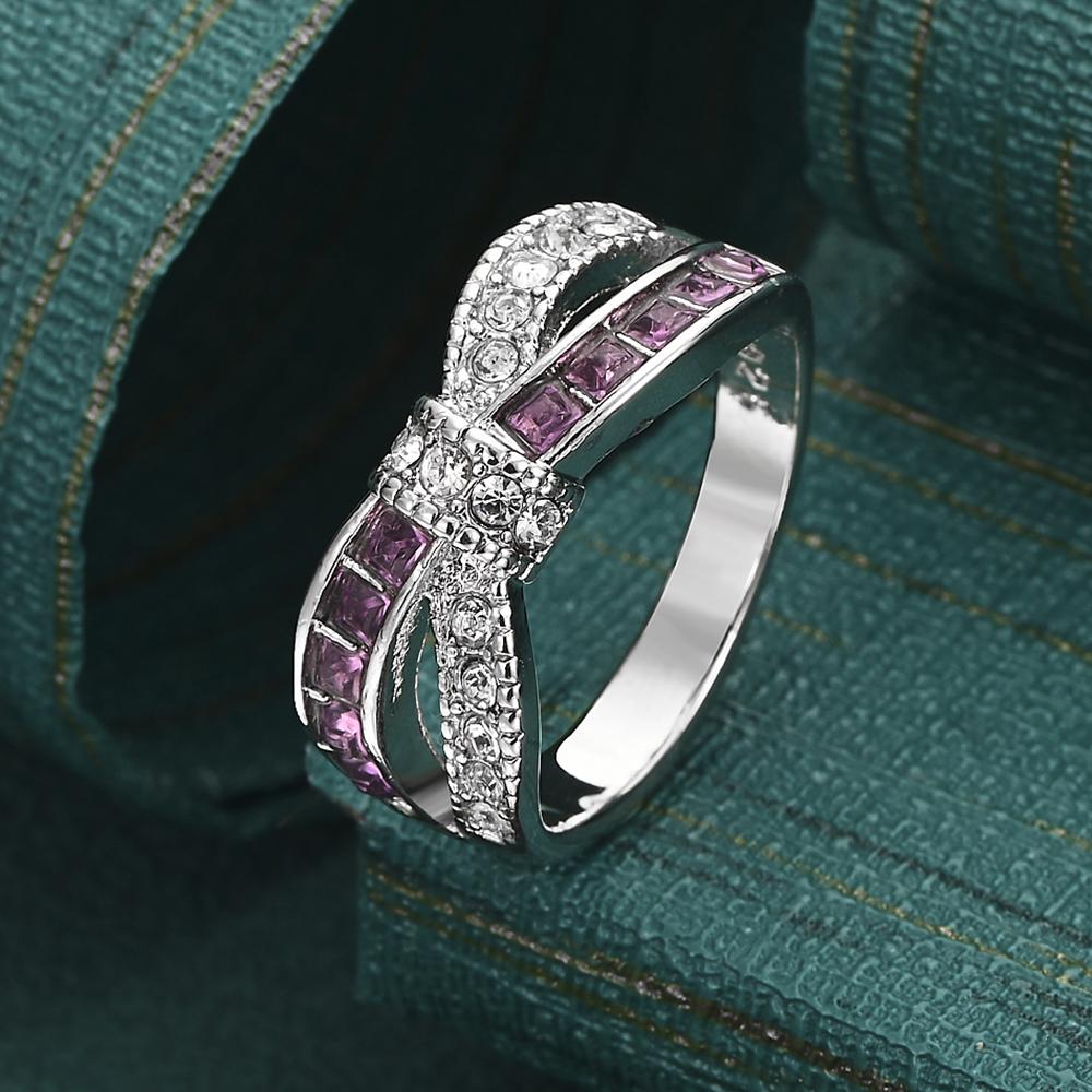 CopperZircon Interlaced Multicolor Ring For Women - Exquisite And Lovely Wedding Party Jewelry