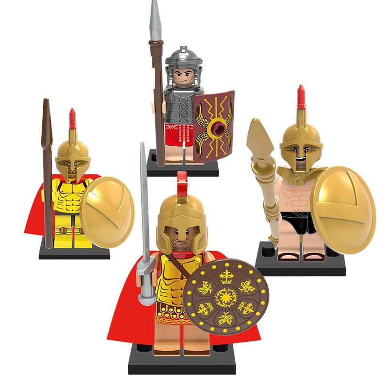 X0164 Spartan Warrior Toy Plastic Building Blocks Set Diy Bagged Packaging Abs Material